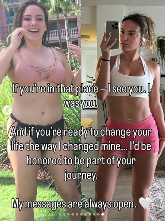 Priscillia before and after developing her current strength and coaching philosophy